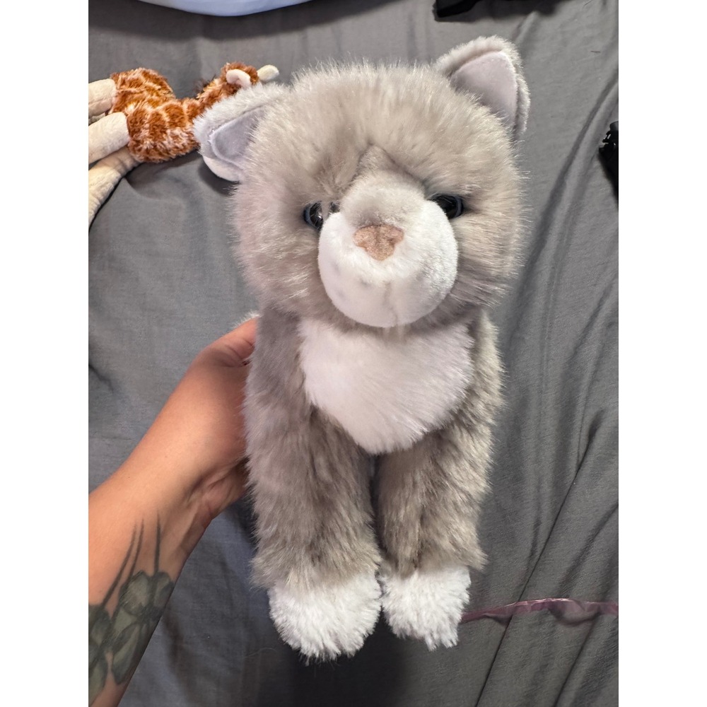 Douglas Cuddle Toy Grey‎ White Kitten Cat Plush Stuffed Animal 4395 Blue Eyes